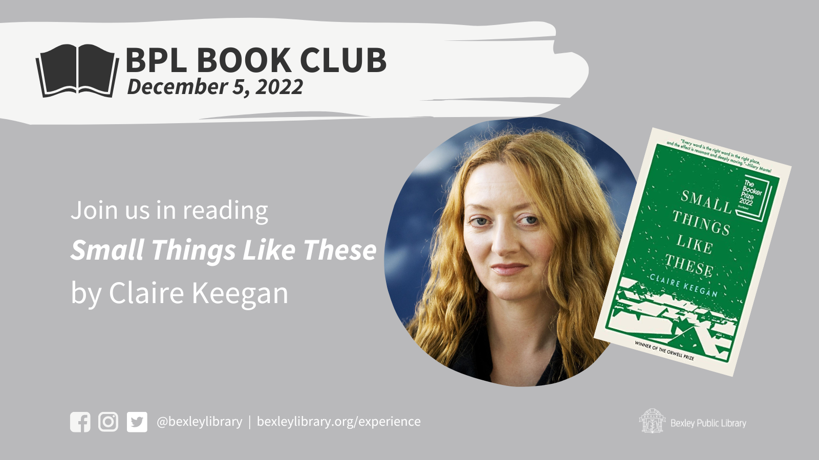 Virtual Bookclub | Small Things Like These by Claire Keegan | December 2022